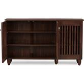 Fernanda 3 Door Shoe Storage Cabinet in Dark Brown Finish